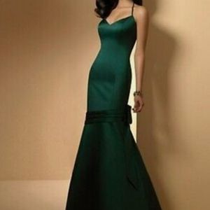 Beautiful floor length emerald green dress